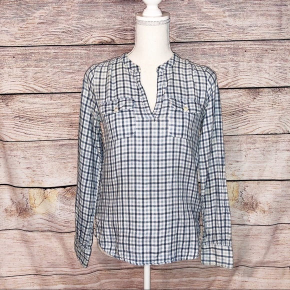LUCKY BRAND Plaid Pullover Blouse Size XS - Picture 1 of 10